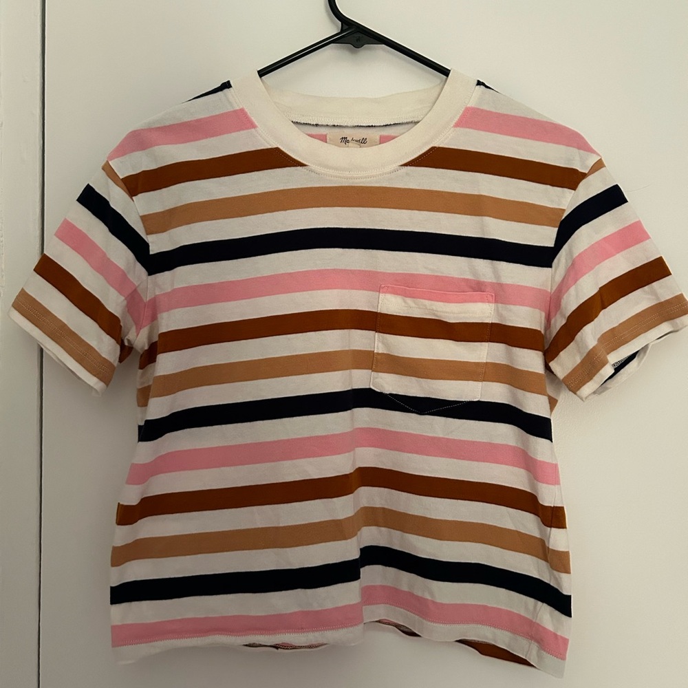 Boxy colorful striped t-shirt